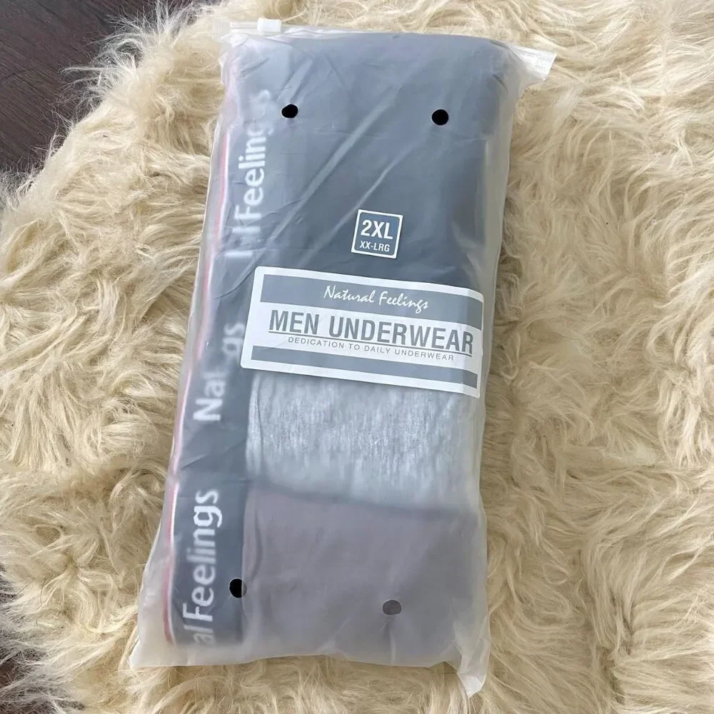 New Natural Feeling Men's Boxers Boxer Shorts Grey Black Pack of 6 2XL / XXL